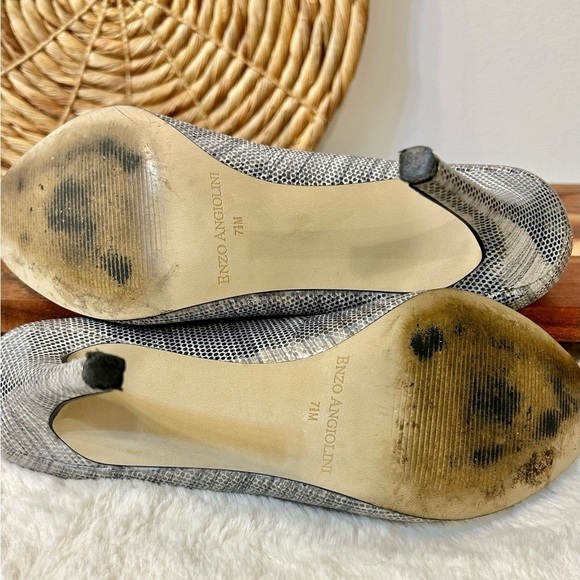 Enzo Angiolini Eamerryann Silver/Gold Peep Toe Size 7.5 - Picture 12 of 13